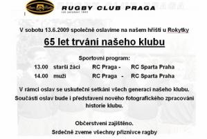 Ragbisté Pragy Praha oslaví pětašedesátiny svého klubu