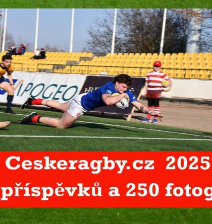 Web Ceskeragby.cz v roce 2025 uveřejnil 137 článků, z toho bylo 50 Medákových komentářů!
