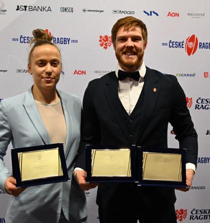 Jedničkami v  ragby za rok 2025 byli vyhlášeni Julie Doležílová a Adam Koblic oba z Tatry  Smíchov