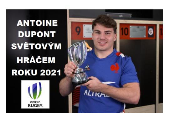 Francouzský ragbista Antoine Dupont byl vyhlášený světovým hráčem roku 2021 Francouzský ragbista Antoine Dupont byl vyhlášený světovým hráčem roku 2021