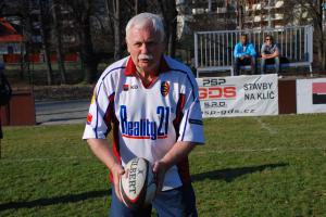 Osmdesátiletý bard Miloš Sluše je nejstarší předseda ze všech českých ragbyových klubů